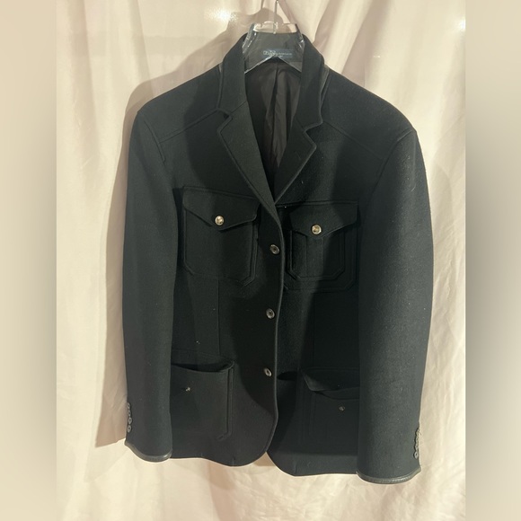 Polo by Ralph Lauren Black Military Coat Size L